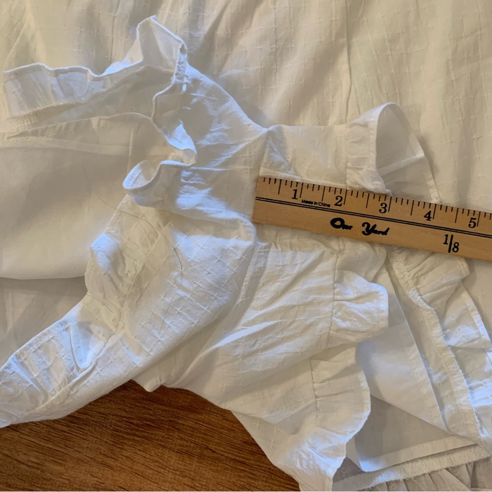 Hello Molly NWT Mysteria White Cotton Textured Lined Off-Shoulder Romper Sz L 8 - Picture 12 of 16